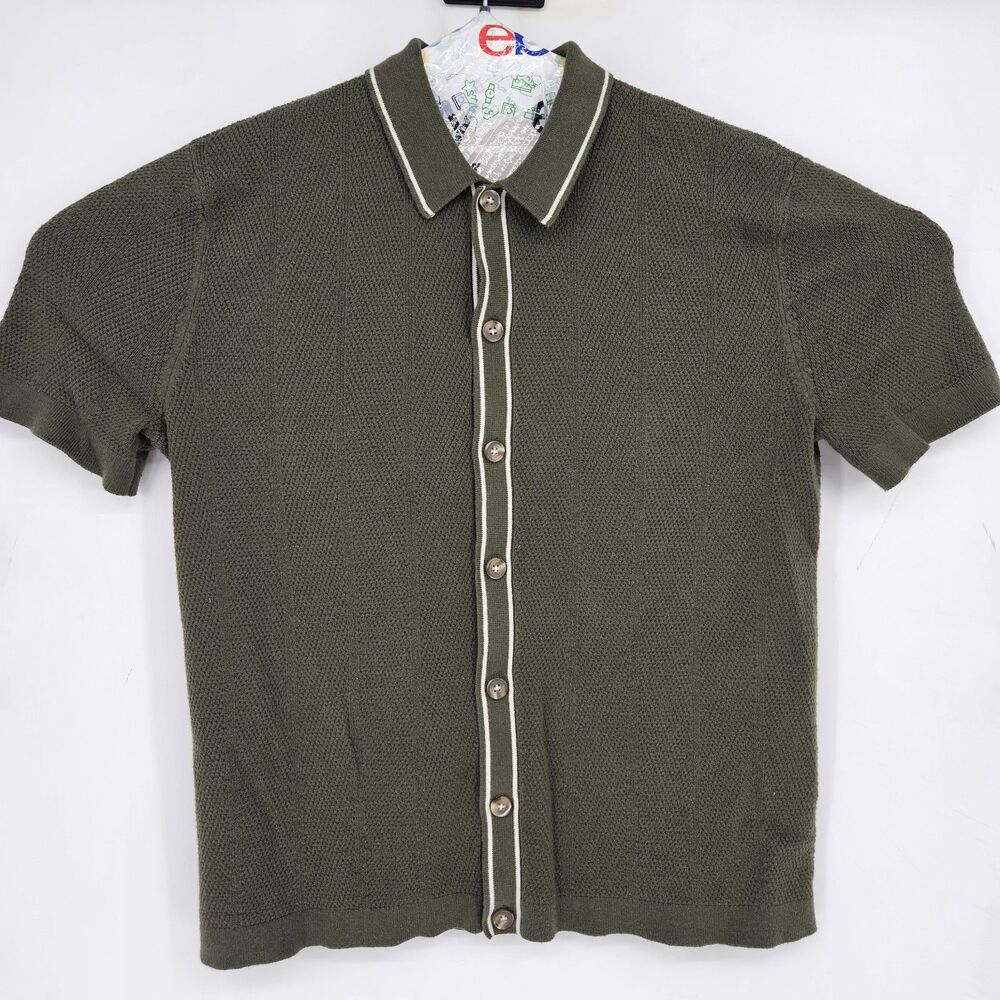 AOR Art of Rhetoric Shirt Mens‎ Small Short Sleeve Polo Sweater Retro Green